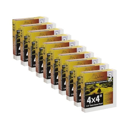 Jerry's Artarama Da Vinci Dual Sided Pro Panel Board - 30-Pack, 4x4 6mm Deep Panels for Painting - Archival, Acid-Free Art Supplies - Ultra-Smooth & Medium Textured Paint Surfaces - size: 4x4"
