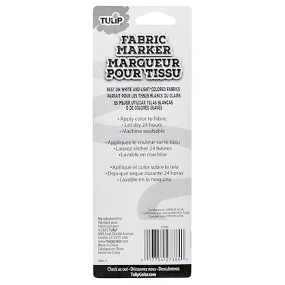 Tulip Permanent Fabric Marker, Black Jumbo Chisel Tip – No Heat Set, Minimal Bleed, Fast Drying for Clothes, Shoes, Bags & Fabric Crafts