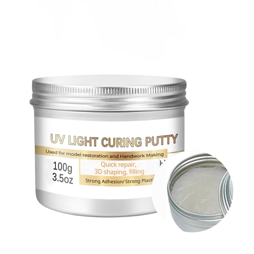 UV Light Curing Putty – Fast-Cure Model Repair & Detailing, Multi-Purpose Adhesive for Crafts, 3D Print Fixes, Sandable & Durable, Easy to Use for Pros & Hobbyists (3.5oz) - size: 3.5oz