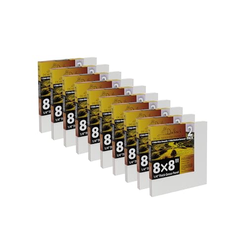 Jerry's Artarama Da Vinci Dual Sided Pro Panel Board - 20-Pack, 8x8 6mm Deep Panels for Painting - Archival, Acid-Free Art Supplies - Ultra-Smooth & Medium Textured Paint Surfaces - size: 8x8"