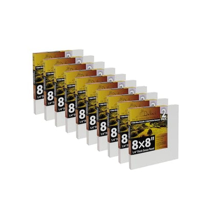Jerry's Artarama Da Vinci Dual Sided Pro Panel Board - 20-Pack, 8x8 6mm Deep Panels for Painting - Archival, Acid-Free Art Supplies - Ultra-Smooth & Medium Textured Paint Surfaces - size: 8x8"