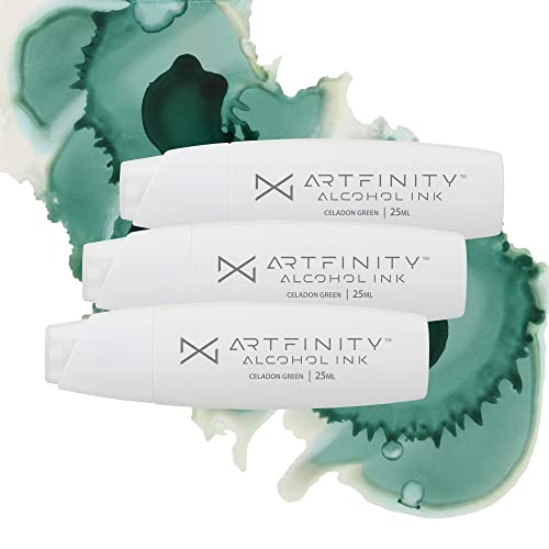 Artfinity Alcohol Inks 3 Pack - Vibrant, Professional, Dye-Based Alcohol Inks for Artfinity Alcohol Markers, Artists, Drawing, & More! - Celadon Green BG6-4 - color: Celadon Green Bg6-4