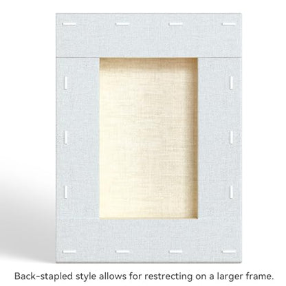 PHOENIX 6x8 Inch 6 Pack Artist Canvas - Small Stretched Canvases for Painting - 3/4 Inch Profile, 100% Cotton 11 Oz. Gesso Primed White Blank Professional Canvas Oil & Acrylic Paints - size: 6"x8", style: Traditional