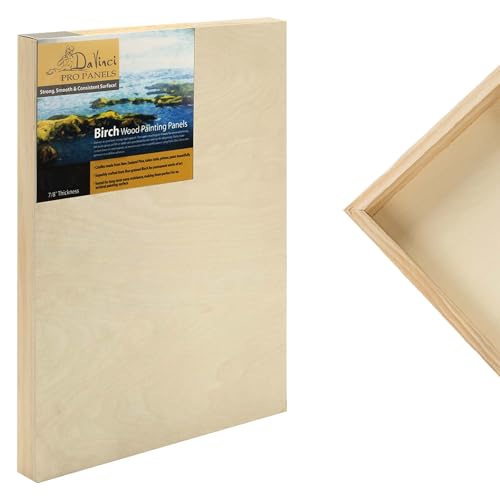 Da Vinci Pro Birch Wood Panel 7/8" Deep – 9x12 Single Panel - Fine Textured, Warp Resistant, Lightweight & Rigid – Perfect for Mounting Sanded Pastel or Watercolor Paper, Linen or Canvas