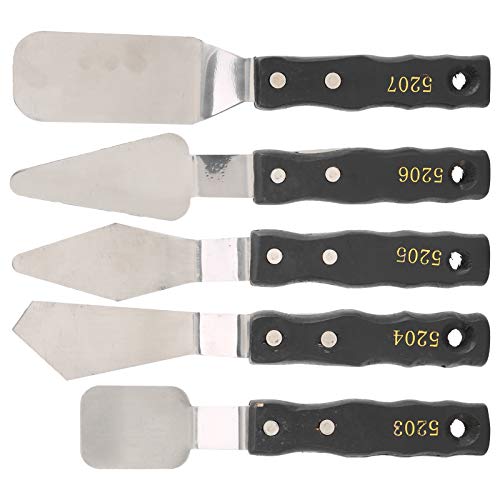 5pc Palette Knives Set, Stainless Steel Spatula Painting Knives for Oil Canvas Acrylic, Artist Palette Knife Oil Painting Accessories