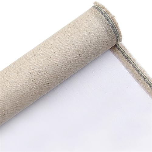 Linen Blend Canvas Roll Primed Blank 1m 28/48cm Width for Oil Acrylic Painting(48cm Width) - color: 48cm Width