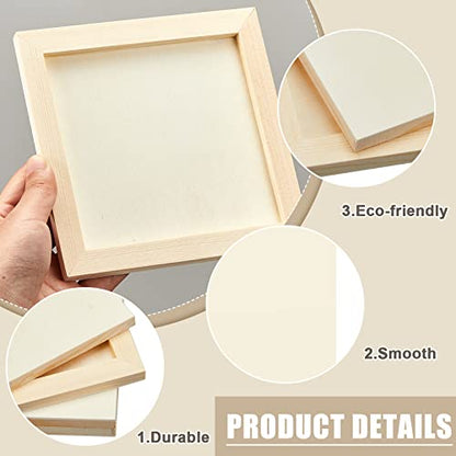 Kathfly 24 Pcs 6x6'' Wood Panel Boards, Unfinished Wood Canvas Panels for Painting Crafts DIY Drawing Pouring Art Projects - size: 6 x 6 Inch