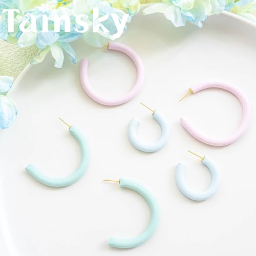 Tainsky Hoop Earring Guide Polymer Clay Cutter, 5 Sizes Round Hoop Earring Guide for Polymer Clay Earrings - color: Hoop Guide