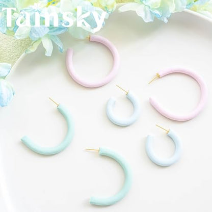 Tainsky Hoop Earring Guide Polymer Clay Cutter, 5 Sizes Round Hoop Earring Guide for Polymer Clay Earrings - color: Hoop Guide