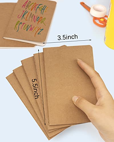 Gwybkq Pocket Notebooks Small Lined 12 Pack Notepads Bulk Little Journal Set Softcover 3.5 x 5.5 Inches or Men Women Kids Traveler Author, 30 Sheets/60 Pages(Brown Cover) - color: Kraft Brown, style: Lined