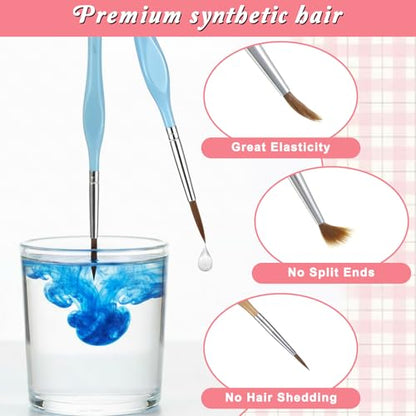 18PCS Miniature Paint Brushes with Triangular Handles | Micro Detail Paint Brush,Small Fine Tip Paintbrush for Fine Detailing Art Models Acrylic Watercolor Oil Craft Rock Painting