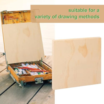 6 Pack 12 x 12 Inch Unfinished Wood Panels, Wooden Panel Boards for Painting, Crafts, and Home Decor - size: 6 Pack 12 x 12 Inch