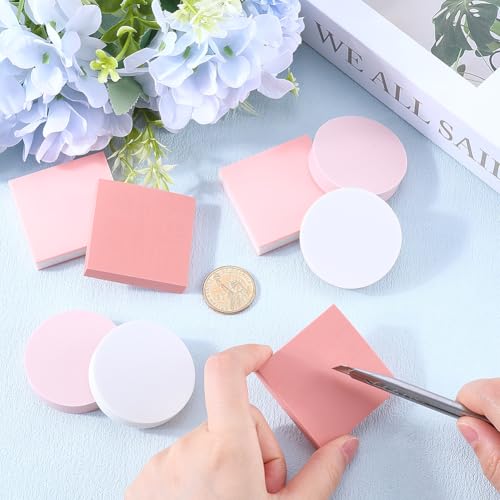CRASPIRE 8Pcs 4 Styles Pink Rubber Carving Blocks Round Square Linoleum Blocks for Printmaking Stamp Soft Rubber Crafts DIY Crafting Scrapbook Beginners Professional