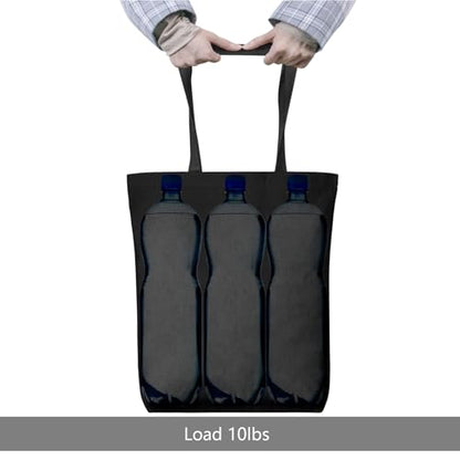 TOPDesign 24-Pack Cotton Tote Bags with 4" Gusset, 15"x16"x4" Economical Lightweight Reusable Grocery Shopping Cloth Bags, Bulk Blank Plain Totes for DIY, Vinyl, Sublimation, Gift (Black) - color: Black