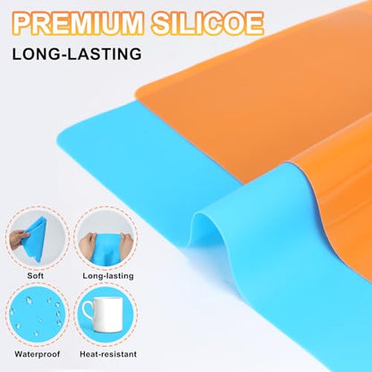 2Pack Silicone Mats, Premium Silicone Mat for Crafts, 15.7 "x11.8" Playdough Mat, Silicone Sheet for Crafts, Liquid, Resin Jewelry Casting Molds Mat, Nonstick & Nonslip Table Protector by YUIOASE