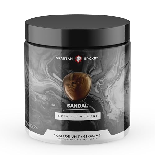 Spartan Epoxies Metallic Pigment Powder for Epoxy - 30 Unique Colors, 4oz for 1 Gallon and 12oz for 3 Gallons of Clear Epoxy, Made in the USA (Sandal, 4oz (45 Grams)) - color: Sandal, size: 4 oz (45 grams)