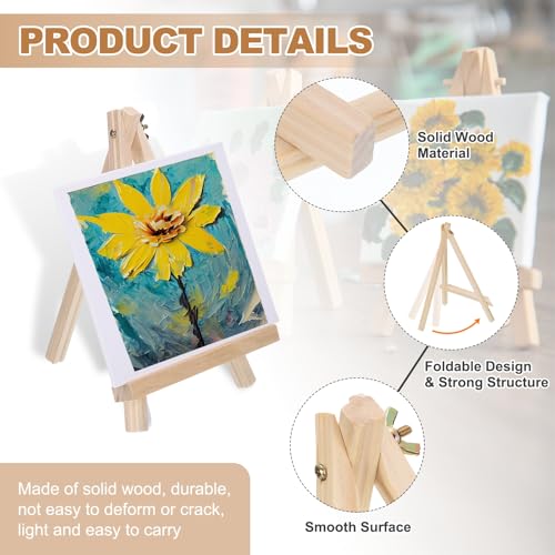 MECCANIXITY Mini Wood Display Easels, 11.8"x7.9"A-Frame Painting Tabletop Easels Holder Stand for Artists Beginners Displaying Small Canvases Art Photos Business Cards(Pack of 3, Wood Color) - size: 11.8"x7.9"