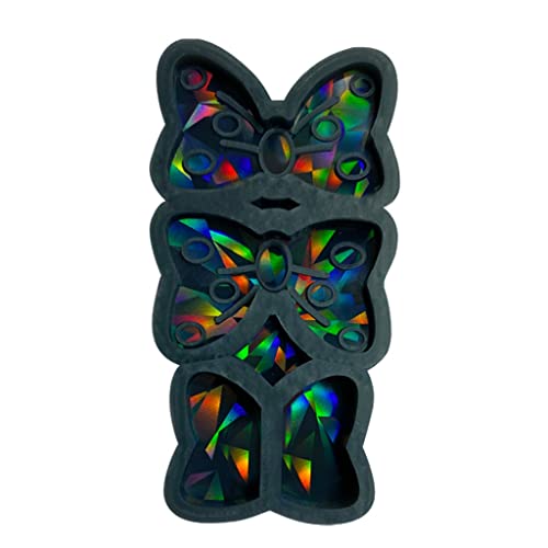 ✪ Holographic- Bow Straw Topper Silicone Mold Epoxy Resin Casting Mould for Decor