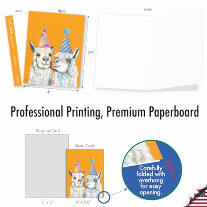 The Best Card Company Assorted Blank Greeting Card Box Set - Incl. 20 Cards + Envelopes - 10 Unique Designs - refined for Thank Yous, Invitations, More - Personality Llamas AM7036OCB-B2x10-NB - style: Personality Llamas