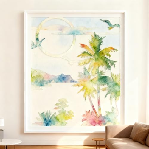 TIAMECH A4 Reusable Moon Tree Stencil for Painting | Night Scene Birds Layering Template, DIY Wall Art, Wood Furniture, Scrapbook & Crafts (8.3x11.7inch) - style: Moon Tree