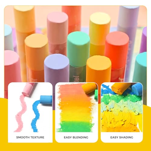 Artecho Macaron Oil Pastels Set of 36 Colors (10 x 70 mm) | Soft Oil Pastels, Art Painting, Drawing, Blending - style: 36 Macaron Colors