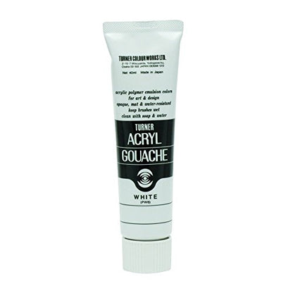 Turner Colour Works Acryl Gouache Artist Acrylic Paint - Single 40 ml Tube - White - color: White