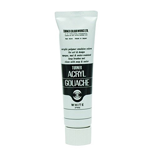 Turner Colour Works Acryl Gouache Artist Acrylic Paint - Single 40 ml Tube - White - color: White