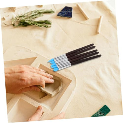 DECORNIJIA 5-Piece Soft Clay Wipe Out Tool Set for Sculpting Silicone Tip Shaping Pens for DIY Art Projects and Pottery