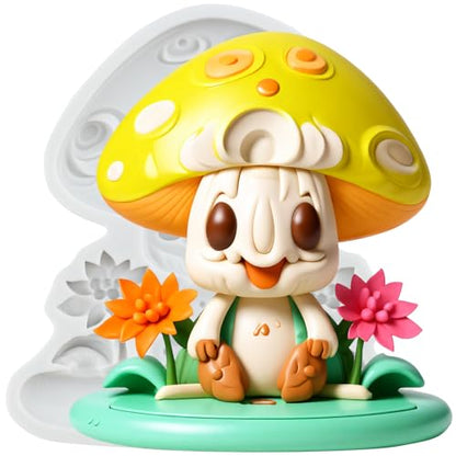 Cartoon Mushroom Silicone Resin Molds Mushroom Polymer Clay Mold for DIY Crafts Epoxy Resin Casting Air Dry Polymer Clay Plaster Jewelry Making - color: Style E