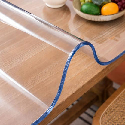 Clear Table Cover Protector 16 x 30 Inch, 2mm Thick Clear Desk Mat, Plastic Table Cover, Transparent Desk Cover, Desk Protector Mat for Desktop, Writing Desk - size: 16" x 30"