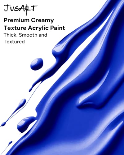JusArt Acrylic Paint Metallic Silver Tubes 250ml (8.45 oz), Non Toxic Craft Paint, No Fading Rich Pigment for Canvas Painting, Wood, Fabric, Clay, MetallicStone, Ceramics Art Supplies for Artists, Adults - color: Silver