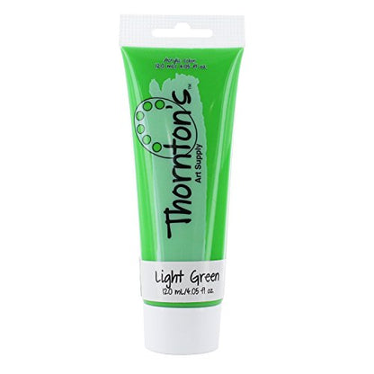Thornton's Art Supply Acrylic Paint Tube Artist Quality Paints for Canvas Paper Wood Fabric - Vibrant Color Painting Art Supplies for Professional & Beginner (Light Green, 120ml)