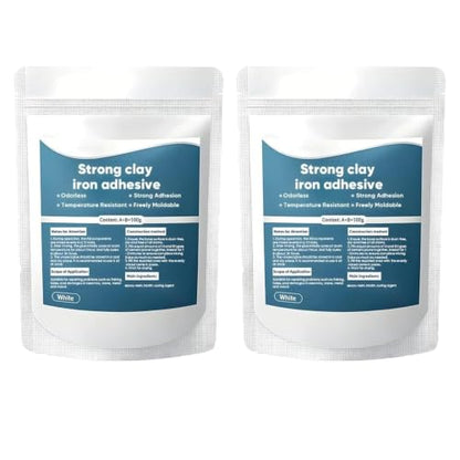 High-Strength Multi-Purpose Repair Clay, Strong Clay Iron Adhesive, Repair Putty Plastic Metal Wood Ceramic Tile and Glass, for Bonding, Repairing, Filling Cracks Holes (2Pcs) - color: 2Pcs