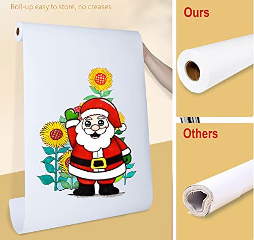 Easel Paper Roll 12 Inch x 49 Feet, Durable Drawing Paper for Kids Art,White Bulletin Board Paper,Craft Paper Roll for Paints, Wall Art and Gift Wrap ﻿