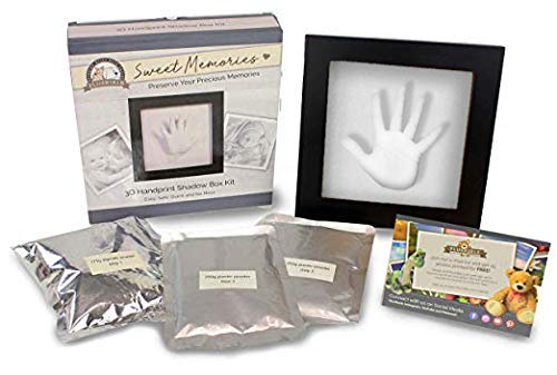 Baby Hand Casting Kit for Newborns - 3D Hand and Footprint Keepsake with Black Picture Frame - Safe for Baby Hand Casting Kit for New Parents - Professional DIY Infant Hand Mold Kit