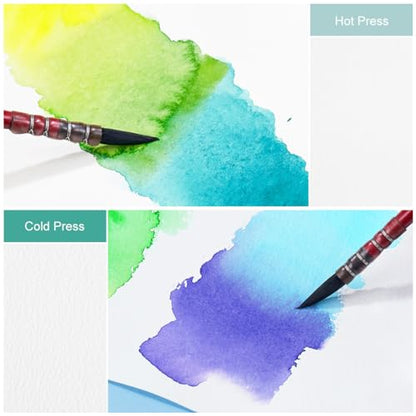 Lightwish Square Watercolor Journal,2 Pack Total 48 Sheets,100% Cotton,300gsm/140lb,Acid-Free,Cold Press Watecolor Paper Sketchbook for Artists Adults Students,4.7 * 4.7 Inches - color: Green