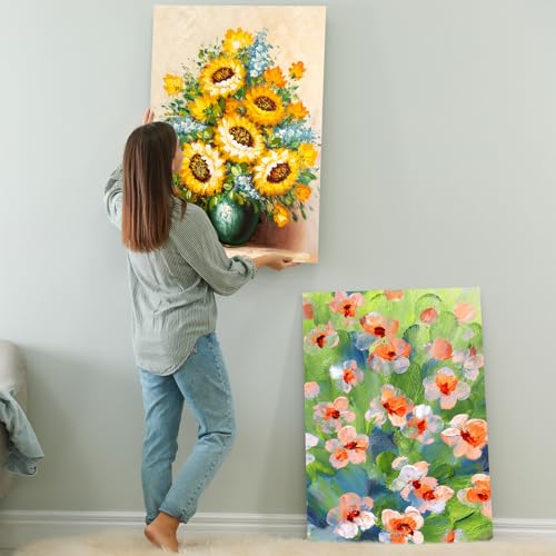 Aodaer 4 Pack Wood Panels 24 x 36 Inch Wooden Panels Canvas Unfinished Craft Wood Boards Panels for Art Crafts Acrylic and Oil Painting Pouring DIY Projects - size: 24 x 36 Inch