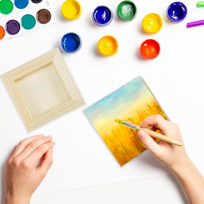 5 Pcs Wood Panel, 4 x 4 Inch Unfinished Wood Canvas Boards, Unfinished Birch Wood Panels for Painting, Pouring, Burning, Arts Use with Oils, Acrylics and DIY Craft Project - size: 4×4×0.8 Inch