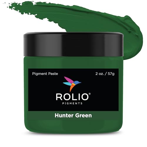 Rolio Pigment Paste, 2oz Jar - Hunter Green, Ideal for Epoxy Projects, Rich Dye for Vibrant Art, Epoxy Resin Dye and Pigment Paste for Coating, Casting, Molding, and DIY Craft Creations - color: Hunter Green