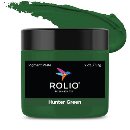 Rolio Pigment Paste, 2oz Jar - Hunter Green, Ideal for Epoxy Projects, Rich Dye for Vibrant Art, Epoxy Resin Dye and Pigment Paste for Coating, Casting, Molding, and DIY Craft Creations - color: Hunter Green