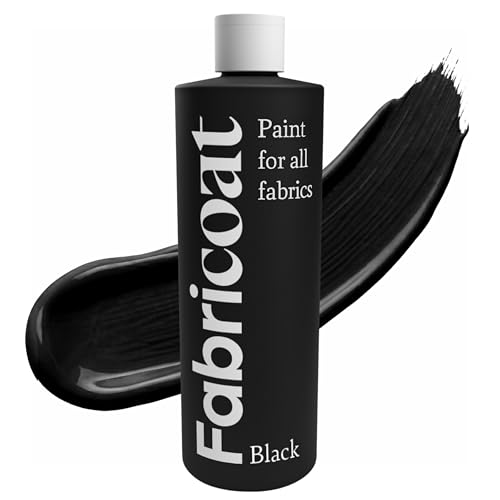 Fabricoat Black Fabric Upholstery Paint & Dye | 500ml / 17 fl oz | Restore or Change Color of Couches Chairs Upholstery Car Interiors Clothing - Soft Flexible Finish - color: Black, size: 500 ml