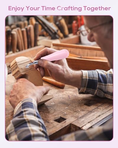 UCEC Linocut Carving Kit – 6-Blade Carving Kit for Stamp Making, Linocut Tools for Block Printing & Printmaking – Ergonomic Handle, Portable Design (Pink) - color: 1pc Linoleum Knife(pink)