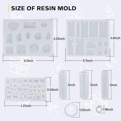 IGaiety Resin Jewelry Making Kit 240 Pcs Silicone Epoxy Resin Mold Keychain Starter Kit Bundle with Epoxy Molds and Pigments Tools for Beginners Adults Jewelry Earring Making - size: XX-Jewelry Mold