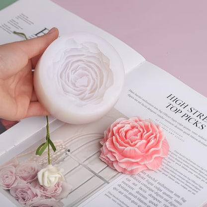 2PCS Peony Rose Flower Candle Molds Silicone for Candle Soap Resin Clay Making Kit