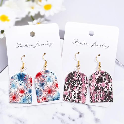 20 Pcs Transfer Paper for Polymer Clay, 4 Designs Textures, Flags, Leopard, Blooming Pattern Water Soluble Polymer Clay Transfer Sheets Paper for DIY Jewelry Earrings Making Stickers 5.82"X3.93" - color: 4 Pattern Sets