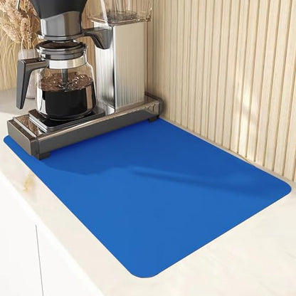 Silicone Placemats, Food-Grade Non-Slip Waterproof, Dining, Stain Resistant, Countertop Protector, Kitchen Counter Mat, Heat Resistant, Baking mat Dishwasher Safe (Blue, 1) - color: Classic Blue, size: 23.6 x 15.7 in - 1pc (0.05 in)