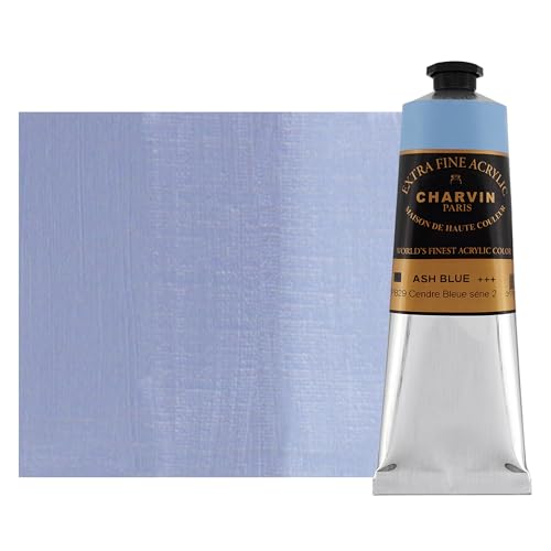 Charvin Extra Fine Professional Acrylic Paint - Ash Blue, 60ml Tube, Triple-Milled, Lightfast Pigments, Open Stock Artist Acrylic Paints in Nature-Inspired Hues - color: Ash Blue, size: 2.02 Fl Oz (Pack of 1)