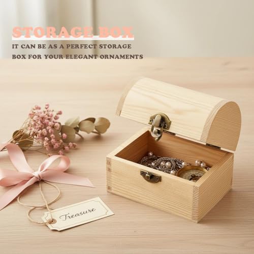 Heart-Shaped Unfinished Wooden Box with Lid, Natural Pine Wood DIY Craft Storage Box for Jewelry, Gift, and Valentine's Day Decoration, Unpainted Wooden Keepsake Box, 5.1x5.1x2.8 Inch - size: Single Heart-Shaped Box