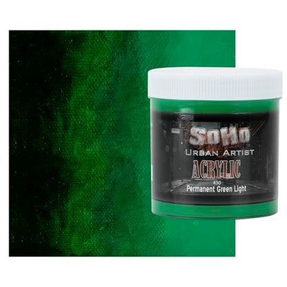 Soho Urban Artist Heavy Body Acrylic Paint - 500 ml Jar - Permanent Green - Thick, Rich Color, Excellent Coverage, Professional Quality - Artists Acrylic Paint - color: Permanent Green, size: 16.91 Fl Oz (Pack of 1)