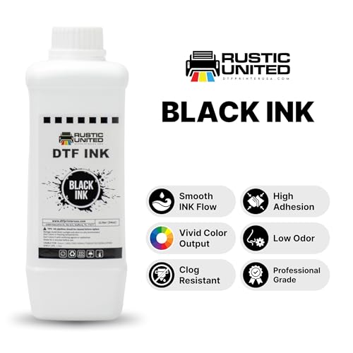 Premium DTF Ink, 1LT/ 34oz Heat Transfer Printing Direct to Film Refill for All DTF Printers Epson ET-8550, L1800, L800, R2400, P400, P800, XP15000, R1390, I3200 (Black) - color: Black, size: 1000ml